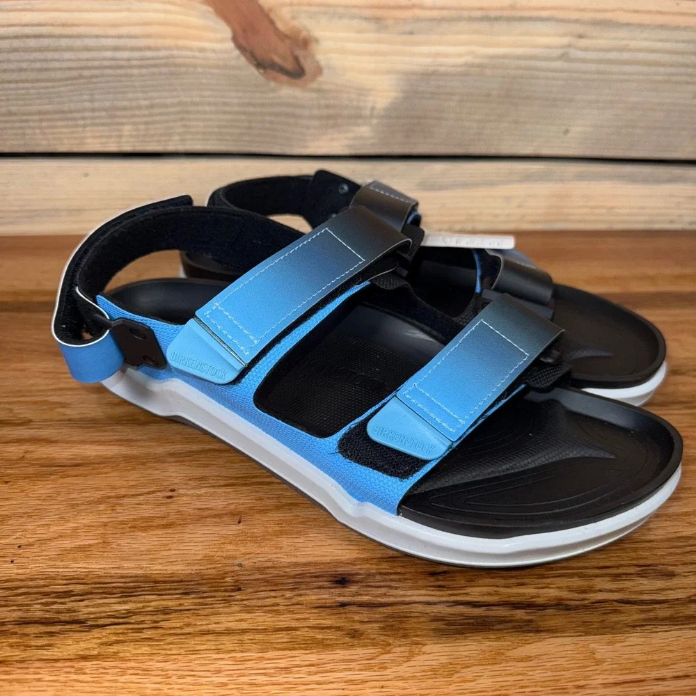 Birkenstock Mogami Terra Black Cyan Blue Sandals Mens 11 EU 44 1022416 New